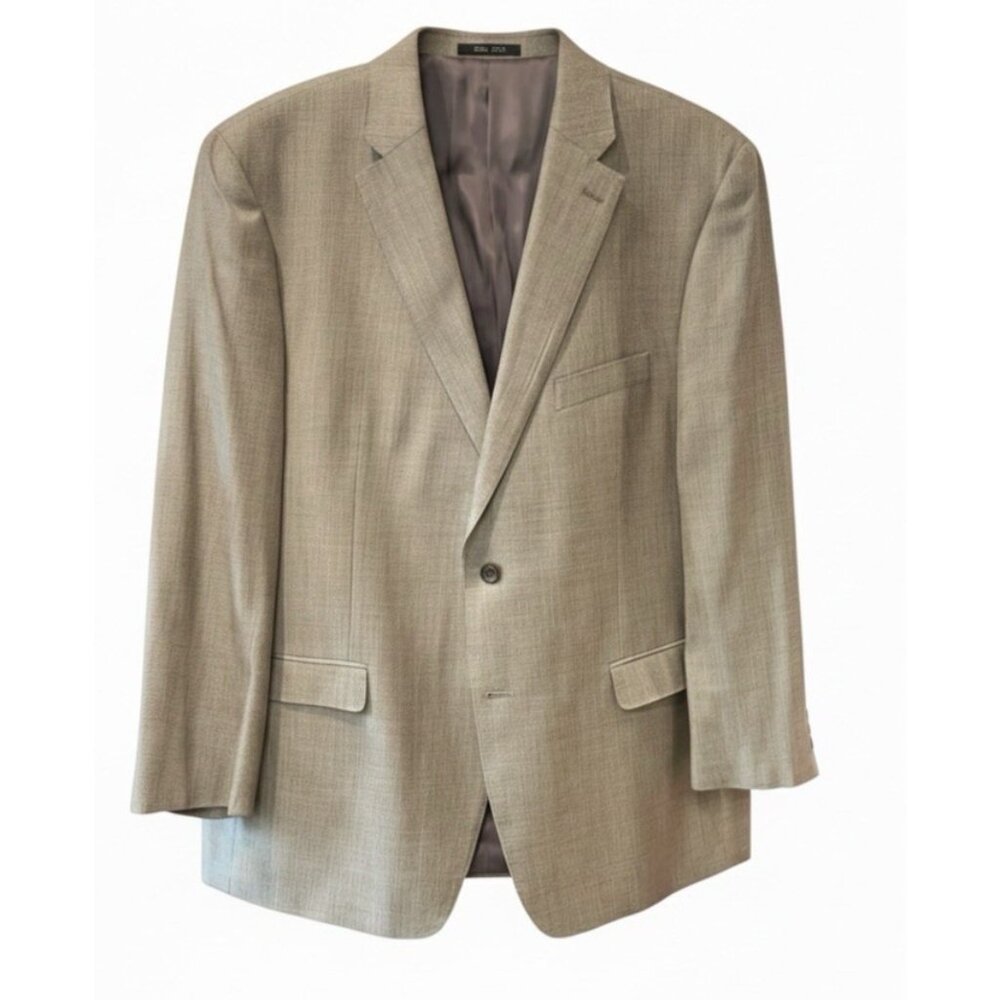 Lauren Ralph Lauren Slim Silk Blend Gray Geometric 2 Button Sport Coat Mens 48R